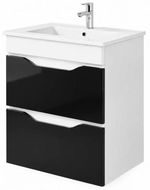 Dulap pentru lavoar Mashtab 11436 Print cu 2 sertare 60cm Alb-Negru