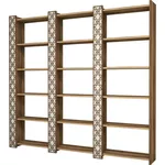 Raft de birou Trendy Orasul 3, Nuc, Smantana 184x170x24cm, raft de carti