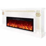 Șemineu electric ArtFlame Calisto XL & Tanzania, 820x1900x300 mm, Alb