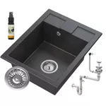 Chiuvetă bucătărie Granitan BEST, black metallic