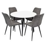 Комплект стол и стулья Evelin di Costacurta стол DT-402-3B + 4 стула YTC-055B Dark grey