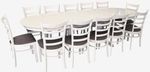Комплект стол и стулья Evelin di Costacurta стол HV-33V White + 12 стульев Coco White/NV-10WP Grey