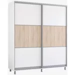 Dulap Mobildor-Lux Aron cu uși glisante orizontal (220x60x210H cm) Alb Brilliant