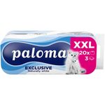 Туалетная бумага Paloma Exclusive XXL Naturally white, 3 слоя (20 рулонов)