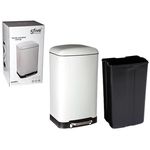 Coș de gunoi 5five 55753 Ariane 30l, alb cu pedala