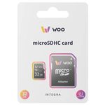 Флеш карта памяти SD WOO MicroSD Card UHS-I (U1) (C10) + SD Adapter, Integra, 32 GB