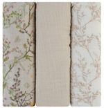 Аксессуар для пеленания Kikka Boo 31103010107 Pelinci de muselina Secret Garden Beige, 75x75cm, 3buc