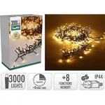 Ghirlandă Promstore 56506 Luminite de Craciun Dense, 3000LED extra alb-cald, 39m, 8reg., timer, in/out