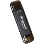.512TB  Transcend Portable SSD ESD310C Black, USB-A/C 3.2 (71.3x20x7.8 mm, 11g, R/W:1050/950 MB/s)