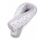 Pernă pentru gravide și mame care alăptează Veres VR 302.01.6 Подушка для кормления Comfort Long stars white-gray 170x52
