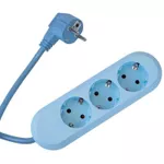 Удлинитель электрический BACHMANN 387.2701 smart 3xSchuko 1.5m h05vv-f 3g 1.50 nedem, albastru