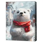 Картина по номерам BrushMe BS54188FC 40х50cm (fără cutie) Ursuleț cu fular roșu