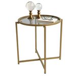 Măsuţă cafea Trendy S407K, Aur 50x50x50cm