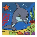 Картина по номерам Ideyka AMO8111) Mozaic cu diamante. Delfin, 30x30cm