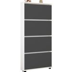 Полка для обуви Mobildor-Lux Leo Slim 80x16x164H cm White/Anthracite