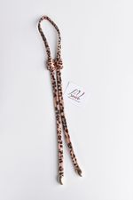 Șnur pentru geantă, rucsac / Leopard, terminații aurii
