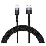 Кабель для моб. устройства Tellur TLL155373 Cable USB - Lightning, cu LED, Nylon, 1.2m, Black