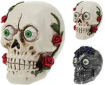 Decor Promstore 42489 Suvenir LED Halloween Craniu cu flori 15x9x14cm