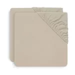 Lenjerie de pat pentru copii Jollein 2511-507-00093 Cearsaf cu elastic Jersey Nougat, 120x60cm, 2buc