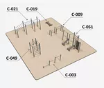 Спортивная площадка Workout K-14 (16 x 14м)