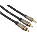Кабель для AV Hama 123327 Audio Cable, 3.5 mm jack plug - 2 RCA plugs, stereo, metal, gold-pl., 3.0 m