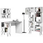 Офисный стол Trendy Extra 2, Alb, cu raft