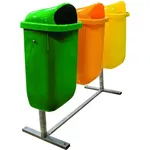 Coș de gunoi Hydro S Set 3 urne stradale pe carcasa, 3x50L, verde, orange, galben 8001256