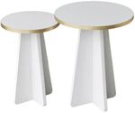 Журнальный столик Trendy Грибной 2, золотой, белый, набор