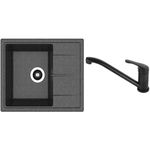 Chiuvetă bucătărie cu bateria Dr.Gans Nika 580 + SanDonna F 1066 negru