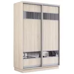 Шкаф Mobildor-Lux Fox uși glisante din PAL cu elemente din oglindă (140x60x210H cm) Sonoma