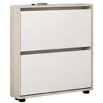 Raft pentru încălțăminte Mobildor-Lux Leo Slim 80x16x86H cm Sonoma/White