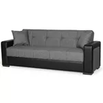 Диван Trendy Marmaris, extensibila cu lada de depozitare, 215x80x80cm, Gri/Negru