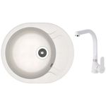 Мойка кухонная со смесителем Dr.Gans Berta 580 + SanDonna F 7103 alb