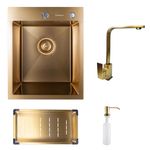 Мойка кухонная со смесителем SanDonna HD4050 Auriu + NERA Auriu