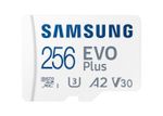 256GB MicroSD (Class 10) UHS-I (U3) +SD adapter, Samsung EVO Plus 