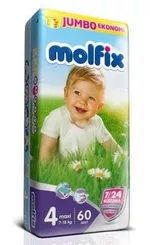 Molfix scutece Jumbo 4, 7-18 kg, 60 buc