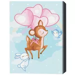 Картина по номерам BrushMe KBS0097FC 30x40 сm (fără cutie) Prietenii micului cerb