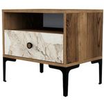Noptieră Trendy Lizbon-531, Nuc, Alb, 56x50x40cm (GTR001518)
