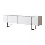 Comodă TV Trendy Lux, alb, auriu 180x50x30cm