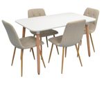 Комплект стол и стулья Evelin di Costacurta стол DT-405-1WO + 4 стула YTC-080Wo Light beige