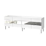 Comodă TV Trendy Leon, Alb, Argintiu