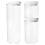 Контейнер для хранения пищи Vacane 6581 Pentru crupe, stivuibile, rotunde, acril/plastic set 3buc