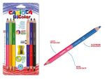Set creioane colorate Carioca BiColor Maxi 6buc+ascutitoare, 12culori