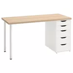 Masă de birou Ikea Lagkapten/Alex 140x60 Bleached Oak/White