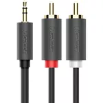 Adaptor pentru AV Ugreen 10511 Cable Audio/AUX 3.5mm Male to 2xRCA Male 1.5M | AV102, Gray