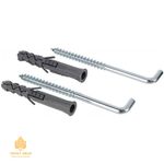 Дюбель для крепление 10/6x75 c винтом, крючок с прямым углом PX10