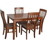 Set masă și scaune Evelin di Costacurta стол HV-27V Burnish oak + 4 стула Wenyi Burnish oak/Ekea12 Dark Brown