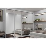 Шкаф Nex Home Dulap cu uși glisante 280x60x220cm, Oglinda, Alb