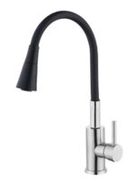 Bateria bucătărie Hydro S Aquafix 821, din inox pipă flexibilă, neagră (0400366)