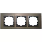 Розетка электрическая Mono Electric 3P алюминиевая бронзовая рамка Style